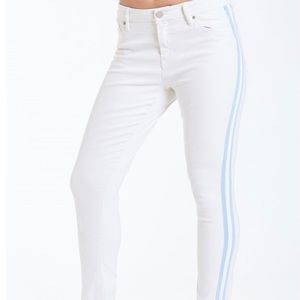 DEAR JOHN JEAN - GISELE ANKLE SKINNY - WHITE BLUE SIDE STRIPE